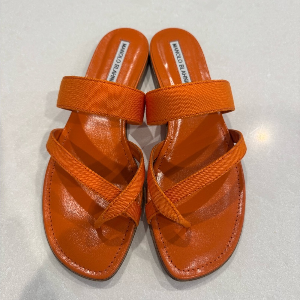 Manolo Blahnik Orange Sandals